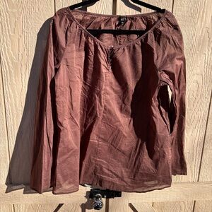 Talbots Dark Brown Flowy Blouse